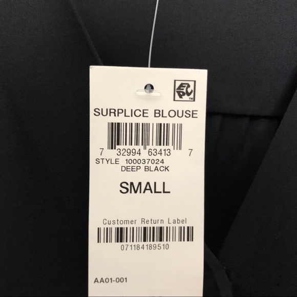 INC International Concepts Surplice Blouse - Black - Small - New With Tags - Picture 5 of 5